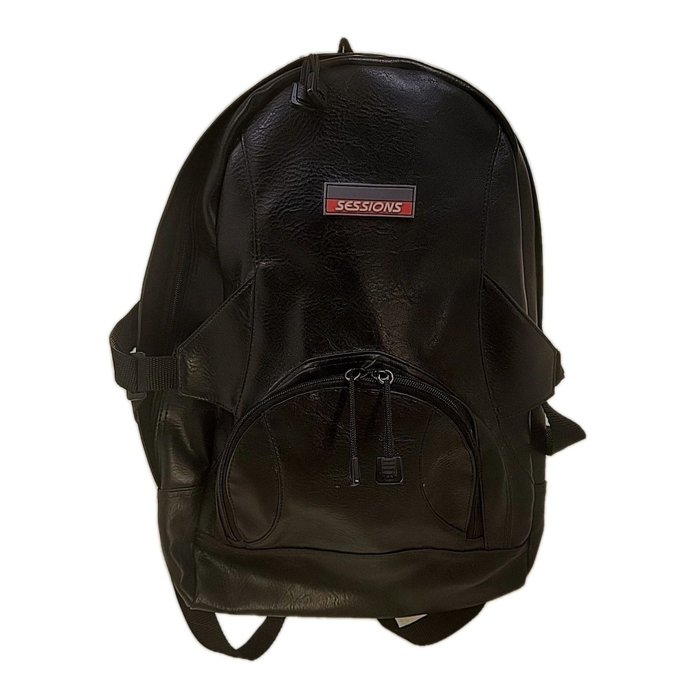 Sessions Backpack Black Large Faux Leather  Golf Ski